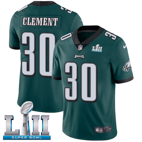 Nike Eagles #30 Corey Clement Midnight Green Team Color Super Bowl LII Men's Stitched NFL Vapor Untouchable Limited Jersey